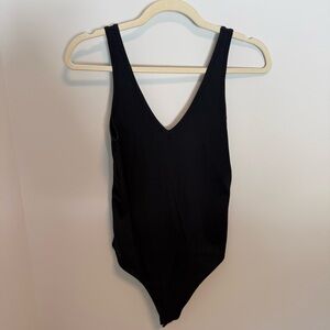 Abercrombie & Fitch Black Soft V-Neck Bodysuit